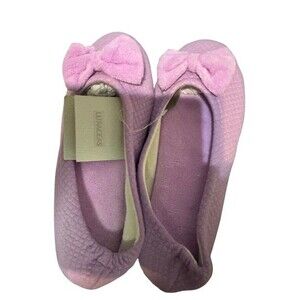 Ultraideas Slippers Lavender Bow Accent Large 9-10 NWT